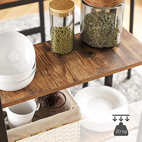 Vasagle bar bord, köksbord, matbord med 3 hyllor, 109 x 60 x 100 cm, rustik brun 6 Vasagle bar bord, köksbord, matbord med 3 hyllor, 109 x 60 x 100 cm, rustik brun - Bild 6