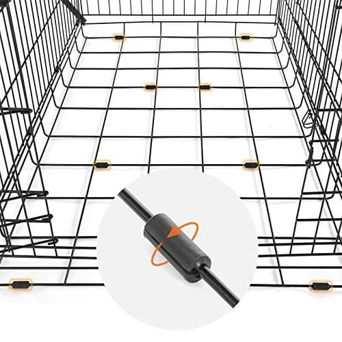 Hundbur, Hundlåda med 2 Dörrar, 107 X 70 X 77,5 Cm, Svart 3 Hundbur, Hundlåda med 2 Dörrar, 107 X 70 X 77,5 Cm, Svart - Bild 3