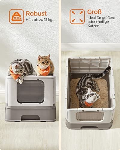 Feandrea kattkullfack med lock för katter upp till 15 kg havregryn varm grå 7 Feandrea kattkullfack med lock för katter upp till 15 kg havregryn varm grå - Bild 7