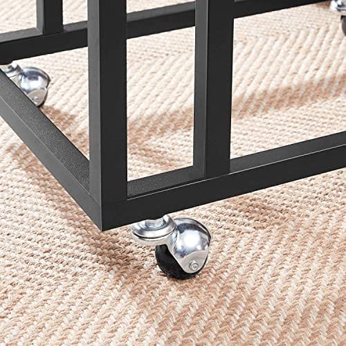 Vasagle End Table, sidobord, soffbord, med stålram och hjul, rustikbrun och svart 3 Vasagle End Table, sidobord, soffbord, med stålram och hjul, rustikbrun och svart - Bild 3