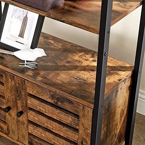 VASAGLE Bokhylla, golvstående förvaringsskåp och skåp Rustik Brun 6 VASAGLE Bokhylla, golvstående förvaringsskåp och skåp Rustik Brun - Bild 6