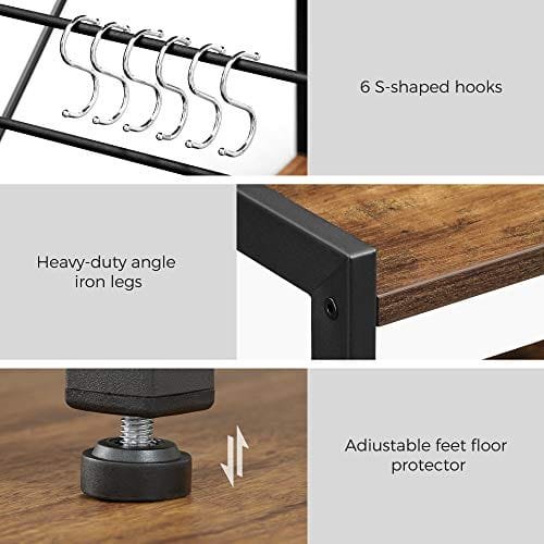 VASAGLE Baker's Rack, köksö med 2 metallkorgar, rustikt brun 5 VASAGLE Baker's Rack, köksö med 2 metallkorgar, rustikt brun - Bild 5