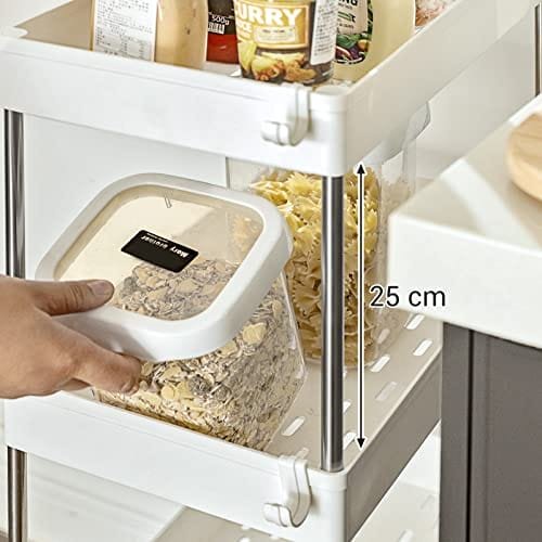 Songmics 4-ters förvaringsvagn, rullande vagn med hjul, kökvagn vit 5 Songmics 4-ters förvaringsvagn, rullande vagn med hjul, kökvagn vit - Bild 5