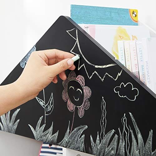 Songmics Kids 'bokhylla, förvaringsenhet med tavlan, lådor och hyllor, orange och gul 6 Songmics Kids 'bokhylla, förvaringsenhet med tavlan, lådor och hyllor, orange och gul - Bild 6