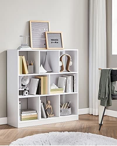 Vasagle bokhylla, träbokhylla med öppna cubbies, vit 4 Vasagle bokhylla, träbokhylla med öppna cubbies, vit - Bild 4
