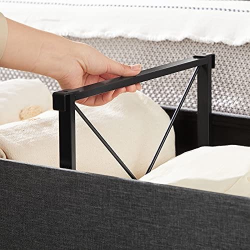 Songmics 120L förvaring ottoman, fällbar skobänk, med flippande lock, mörkgrå 5 Songmics 120L förvaring ottoman, fällbar skobänk, med flippande lock, mörkgrå - Bild 5