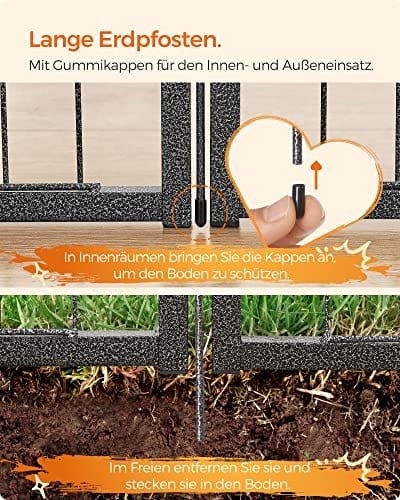 8-panel Husdjursplaypen, Järnhundbur, Tungt Husdjurstaket, Valpspenna, Vikbara Och Bärbara, 77 X 80 Cm, Grå 5 8-panel Husdjursplaypen, Järnhundbur, Tungt Husdjurstaket, Valpspenna, Vikbara Och Bärbara, 77 X 80 Cm, Grå - Bild 5