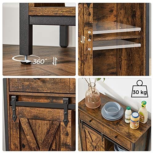 VASAGLE Förvaringsskåp, Skänk och TV-skåp, Industri, Rustik Brun och Svart 4 VASAGLE Förvaringsskåp, Skänk och TV-skåp, Industri, Rustik Brun och Svart - Bild 4