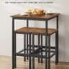 Vasagle barbord med två stolar i vintage stil, platsbesparande design.