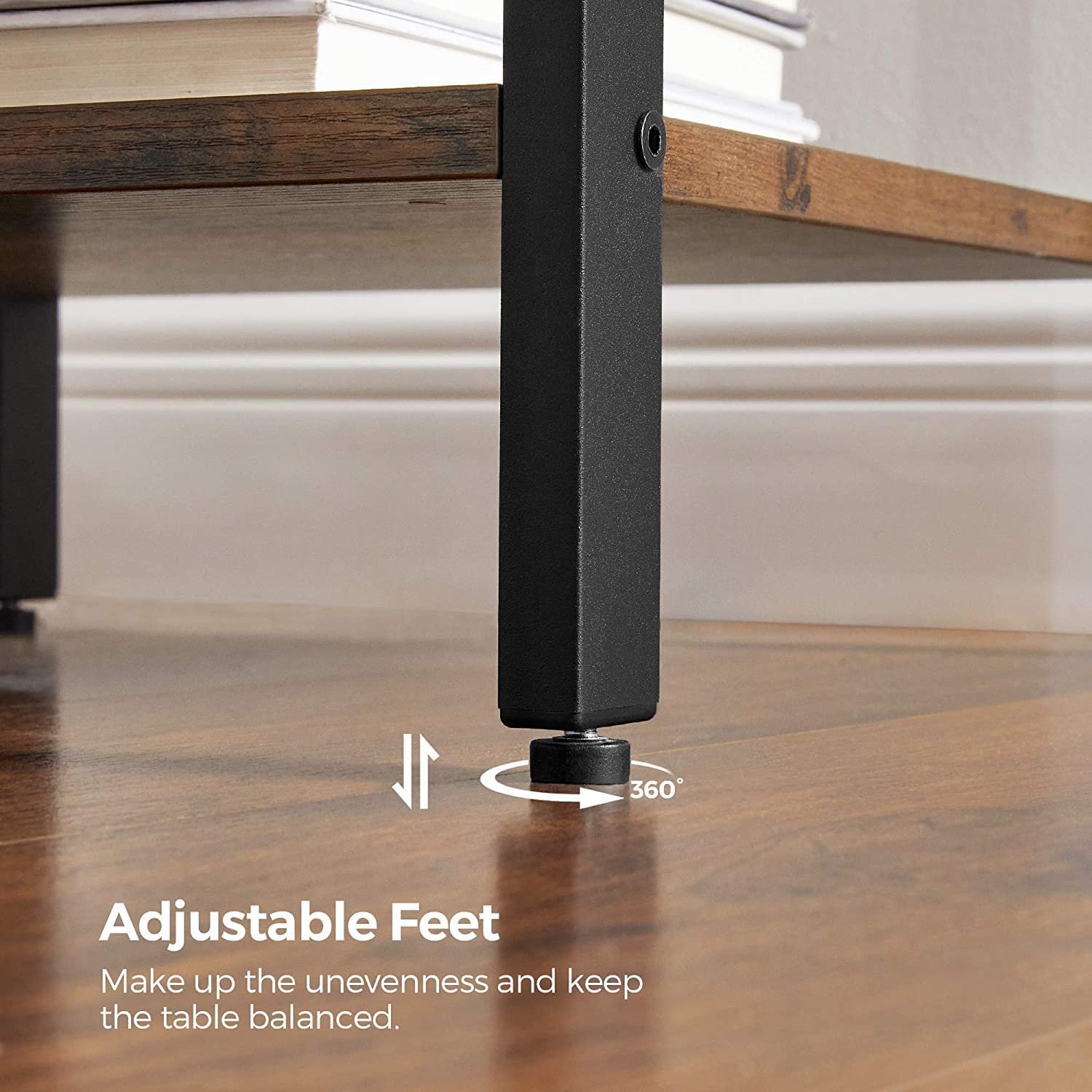 Vasagle nattduksbord, sängbord, sidobord med låda och hylla, slutbord, brun och svart 5 Vasagle nattduksbord, sängbord, sidobord med låda och hylla, slutbord, brun och svart - Bild 5