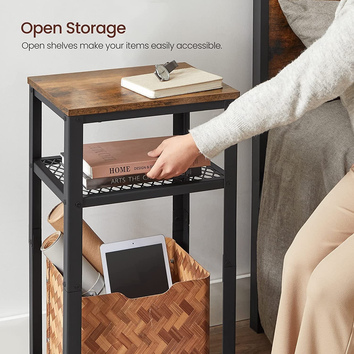 Vasagle vintage slutbord, sido soffbord med 2 mesh enkel monterings 5 Vasagle vintage slutbord, sido soffbord med 2 mesh enkel monterings - Bild 5