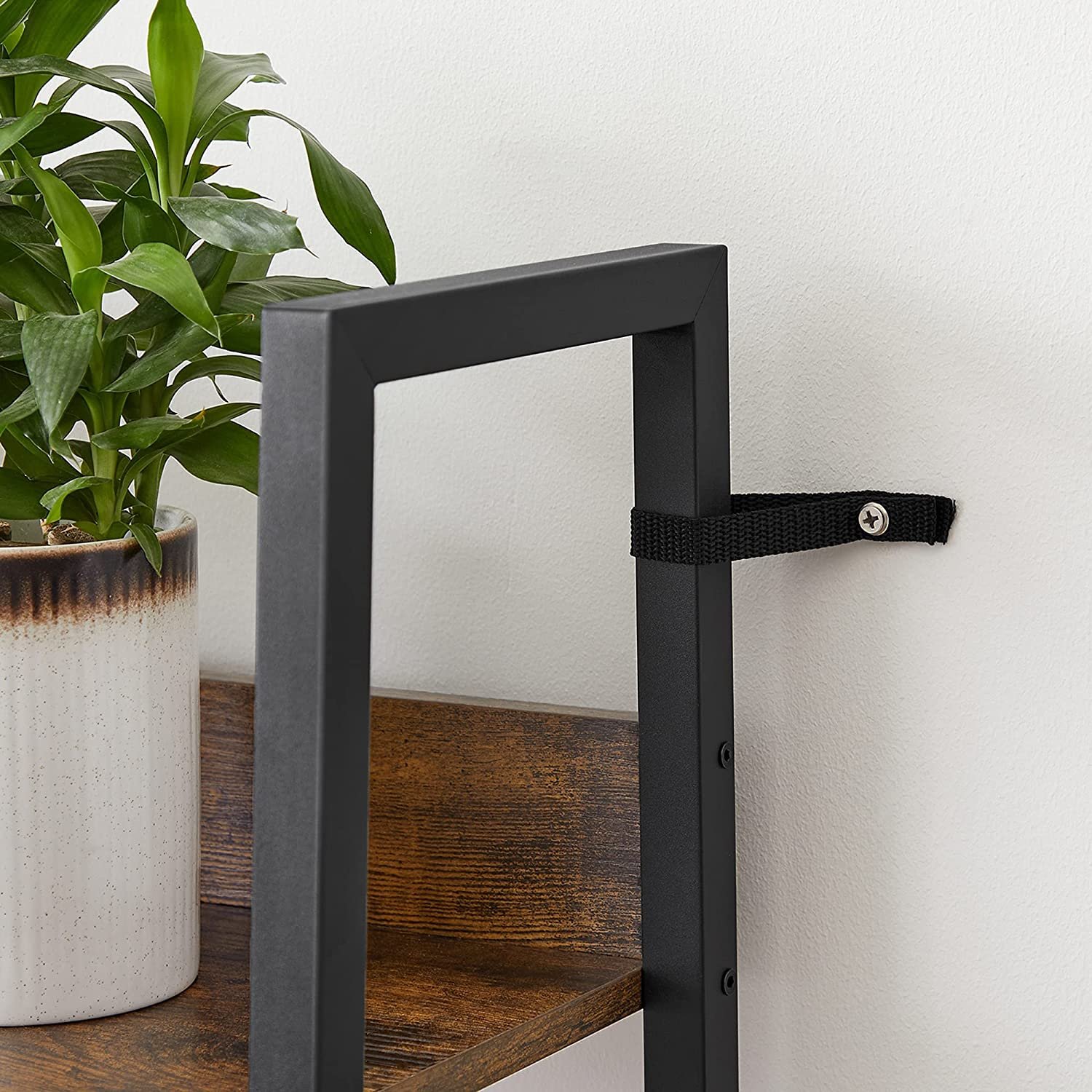 Vasagle stegehylla, 5-ters smal hylla, bokhylla för hemmakontor, rustik brun och svart 6 Vasagle stegehylla, 5-ters smal hylla, bokhylla för hemmakontor, rustik brun och svart - Bild 6