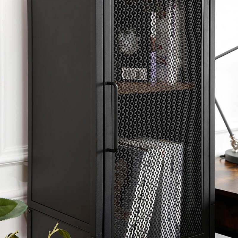 Hög förvaringsskåp, Rustik trätopp, matt svart 6 Hög förvaringsskåp, Rustik trätopp, matt svart - Bild 6