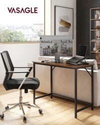 Vasagle datorskrivbord, skrivbord, litet kontorsbord, 50 x 100 x 75 cm, brun och svart - Bild 5