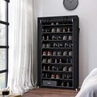Songmics 10-Tier Skoställ med dammtät skydd, skoförvaringskåp, svart - Bild 5