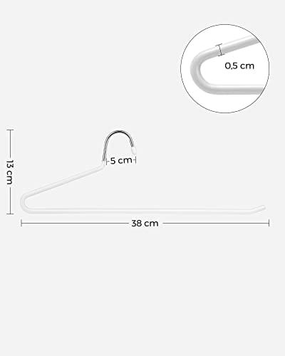 Songmics 20-pack byx hängare, metallhalsgalgar, halkfria, 38 x 13 cm, vit 5 Songmics 20-pack byx hängare, metallhalsgalgar, halkfria, 38 x 13 cm, vit - Bild 5