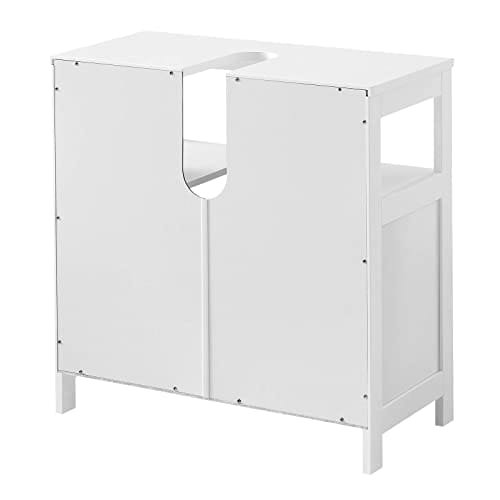 Vasagle - badrum under diskbänksskåp, golvskåp dubbeldörr, öppen yta, 60 x 30 x 60 cm, förvaringsskåp, skandinavisk nordisk stil, matt vit BBC301W01 7 Vasagle - badrum under diskbänksskåp, golvskåp dubbeldörr, öppen yta, 60 x 30 x 60 cm, förvaringsskåp, skandinavisk nordisk stil, matt vit BBC301W01 - Bild 7
