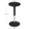 Svart ergonomisk wobble pall med justerbar höjd och roterbar funktion.