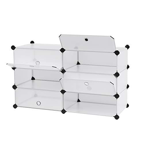 Songmics 6 kuber sammankopplade skoställ Skåp Garderob Stående Förvaring Organiseringsboxar Campingskåp Hyllor 43 x 31 x 105 cm LPC06W 7 Songmics 6 kuber sammankopplade skoställ Skåp Garderob Stående Förvaring Organiseringsboxar Campingskåp Hyllor 43 x 31 x 105 cm LPC06W - Bild 7