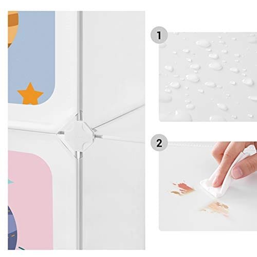 Songmics 10-kubbar barnförvaringsenhet, sammankopplande ordningsskåp för barn, plastkubhyllor, modulär garderob med dörrar för kläder Skor Leksaker Väskor, 123 x 31 x 123 cm, Vit LPC903W01 4 Songmics 10-kubbar barnförvaringsenhet, sammankopplande ordningsskåp för barn, plastkubhyllor, modulär garderob med dörrar för kläder Skor Leksaker Väskor, 123 x 31 x 123 cm, Vit LPC903W01 - Bild 4