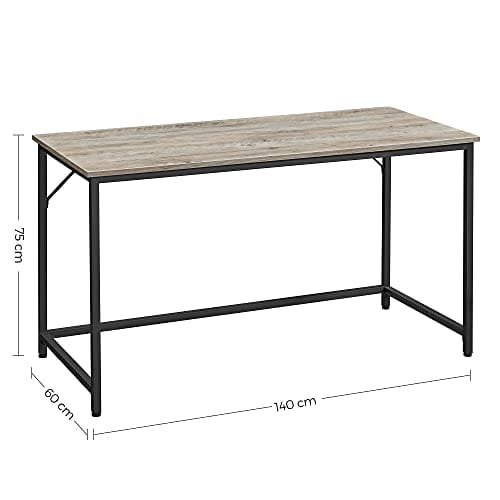 Vasagle Skrivbord, Datorbord, Tunt kontorsbord, 140 x 60 x 75,7 cm, Arbetsrum, Hemmakontor, Kontor, Enkel montering, Stål, Industriell design, Greige-Black LWD043B02 3 Vasagle Skrivbord, Datorbord, Tunt kontorsbord, 140 x 60 x 75,7 cm, Arbetsrum, Hemmakontor, Kontor, Enkel montering, Stål, Industriell design, Greige-Black LWD043B02 - Bild 3