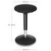 Svart wobble balansstol för ergonomisk sittning, justerbar höjd 50-65cm.