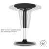Ergonomisk wobble pall med 360° roterbar design och justerbar höjd 60-85 cm.