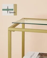 Vasagle konsol Bord 100x35x80cm Färg guld - Bild 5