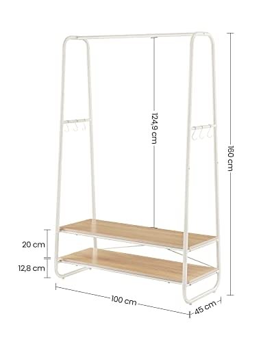 Vasagle Industrial Pipe Klädställ, Ek och Cream 4 Vasagle Industrial Pipe Klädställ, Ek och Cream - Bild 4