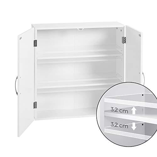 Vasagle Väggskåp, Hängande badrumsförvaringsskåp, Medicinskåp med ställbara hyllor, dubbla dörrar, 60 x 18 x 60 cm, skandinavisk nordisk stil, Mattvit BBC320W01 6 Vasagle Väggskåp, Hängande badrumsförvaringsskåp, Medicinskåp med ställbara hyllor, dubbla dörrar, 60 x 18 x 60 cm, skandinavisk nordisk stil, Mattvit BBC320W01 - Bild 6