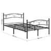 Svart metall sängram för 140 x 190 cm madrass, elegant design.