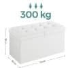 Förvaringsbänk i PU-läder med 300kg viktkapacitet och fällbar sitslåda.