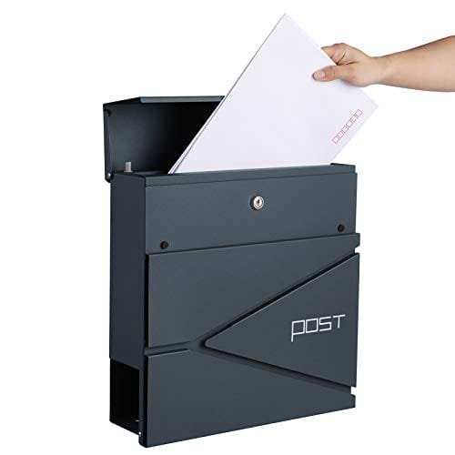 Songmics Modern Mailbox, låsbar väggmonterad postbrev, Anthracite Gray 3 Songmics Modern Mailbox, låsbar väggmonterad postbrev, Anthracite Gray - Bild 3