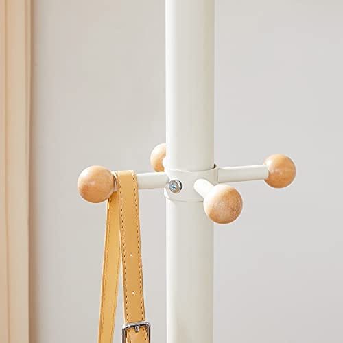 Songmics klädhängare, fristående metallpälsträd, 11 krokar med trägavlar, för kappor, hattar, väskor, 53,5 x 53,5 x 173 cm, vit RCR028W01 4 Songmics klädhängare, fristående metallpälsträd, 11 krokar med trägavlar, för kappor, hattar, väskor, 53,5 x 53,5 x 173 cm, vit RCR028W01 - Bild 4