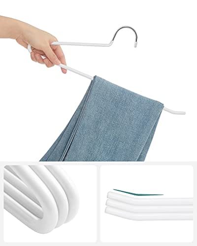 Songmics 20-pack byx hängare, metallhalsgalgar, halkfria, 38 x 13 cm, vit 4 Songmics 20-pack byx hängare, metallhalsgalgar, halkfria, 38 x 13 cm, vit - Bild 4