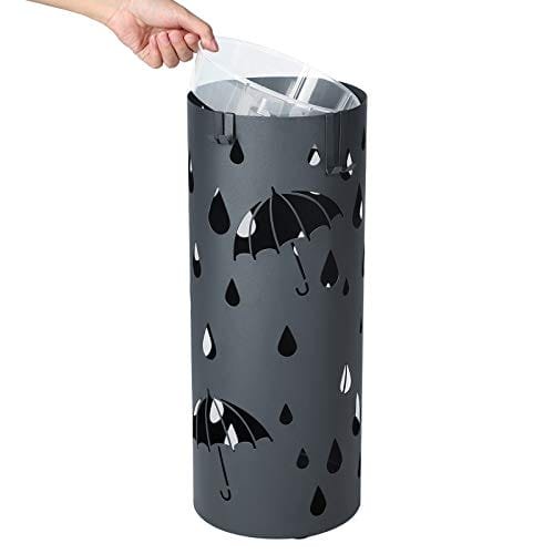 Songmics Metal Paraply Stand, paraplyhållare med vattenbricka och krokar, 19,5 x 49 cm (dia. x h), rund, matt antracitgrå Luc23ag 6 Songmics Metal Paraply Stand, paraplyhållare med vattenbricka och krokar, 19,5 x 49 cm (dia. x h), rund, matt antracitgrå Luc23ag - Bild 6