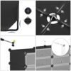 Svart rektangulärt skoställ med justerbara fötter och stabila fästen.