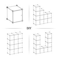 Songmics 12-kub förvaringsarrangör, plastskåp med dörr, skoprack, skåp, vit - Bild 5
