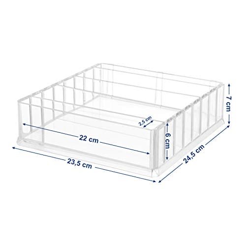 Songmics Makeup Organizer, kosmetisk förvaring, med 7 justerbara hyllor, för paletter, ögonskugga, puder, rouges, sminkbord, akryl, transparent JMU02TP 7 Songmics Makeup Organizer, kosmetisk förvaring, med 7 justerbara hyllor, för paletter, ögonskugga, puder, rouges, sminkbord, akryl, transparent JMU02TP - Bild 7