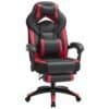 Ergonomisk gaming- och kontorsstol i svart och rött.