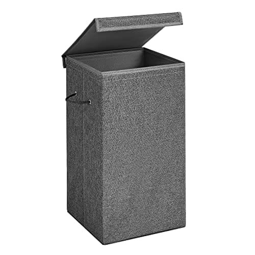 Songmics 85L tvättkorg med magnetlock och handtag, tvätthamare, hopfällbart, mörkgrå 1 tvättkorg
