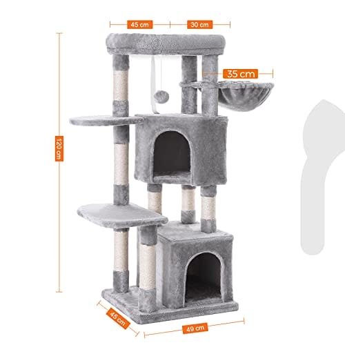 Cat Tree, Cat Condo, Activity Center, 120 Cm, Ljusgrå 6 Cat Tree, Cat Condo, Activity Center, 120 Cm, Ljusgrå - Bild 6