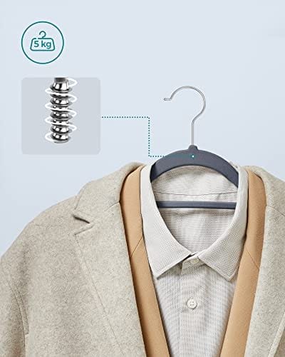 Velvet Klädhängare, Set med 20 Klädhängare, Halkfria, med Knytstång Och 360° Vridbar Krok, Platsbesparande, 0,6 Cm Tjock, 43,5 Cm Lång, För Klänningar Byxor, Ljusgrå 4 Velvet Klädhängare, Set med 20 Klädhängare, Halkfria, med Knytstång Och 360° Vridbar Krok, Platsbesparande, 0,6 Cm Tjock, 43,5 Cm Lång, För Klänningar Byxor, Ljusgrå - Bild 4