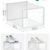 Stapelbara skoförvaringsboxar för sneakers, 12-pack, vit, L-storlek.