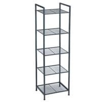 Songmics badrumshylla metall kökshylla 5 lager badrumshylla stående hylla växthylla utbyggbara justerbara hyllor industriell design för badrum kök svart bsc35bk