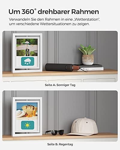 Songmics 8 x 10 tums roterande fotoram set om 2 med 2 glaspaneler för stående eller hängande MDF - vit RPF281W01 2 Songmics 8 x 10 tums roterande fotoram set om 2 med 2 glaspaneler för stående eller hängande MDF - vit RPF281W01 - Bild 2
