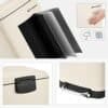 Sensorstyrd handtork i vitt med automatisk avstängning och hygienisk användning.