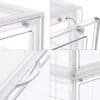 Transparent stapelbar skoförvaring i plast med lock och klicksystem.