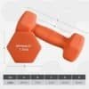 Orange neopren hantlar för styrketräning, 1,5 kg, anti-halk.