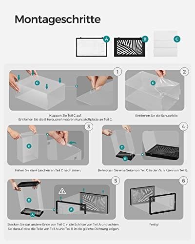 Songmics Skolådor Paket med 18 Skoförvarings organ Svart 7 Songmics Skolådor Paket med 18 Skoförvarings organ Svart - Bild 7